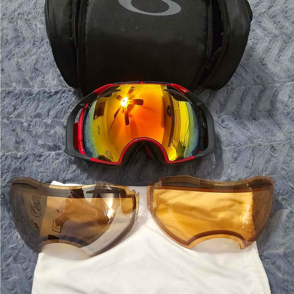 Oakley Goggles with Red and Black Frame